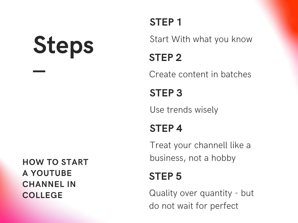 Starting a youtube channel as a college student
