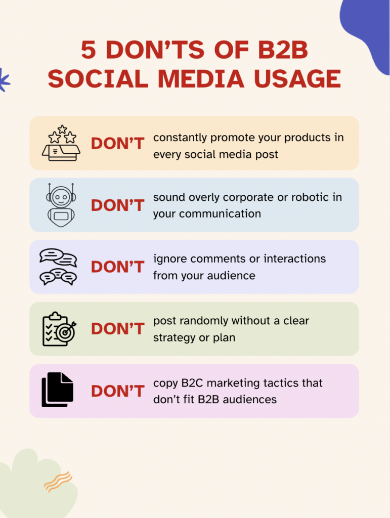 what not to do on social media with b2b marketing