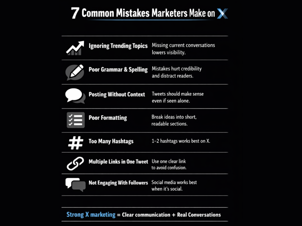 Common mistakes people make on twitter X